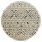 Homeroots 4 ft. Round Gray, Cream & Blue Modern Geometric Area Rug 396184 - alternate 1